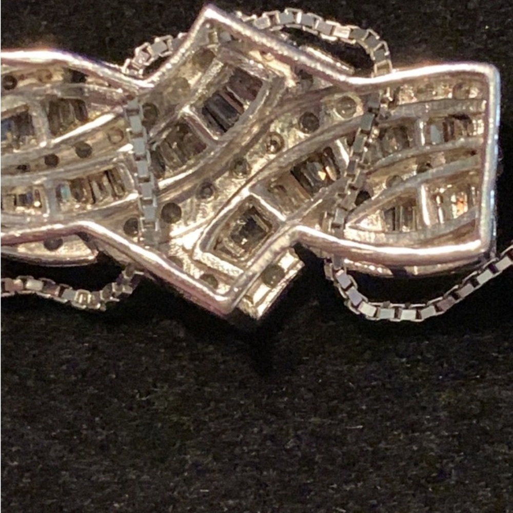 Gorgeous Solid Sterling And Diamond Necklace - image 3